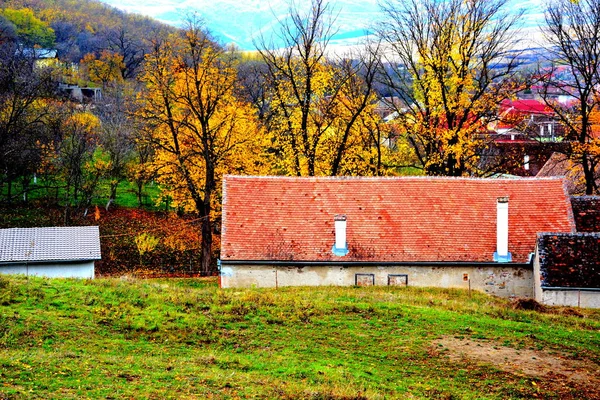 Paysage Rural Typique Maisons Campagne Garbova Transylvanie Roumanie Colonie Été — Photo