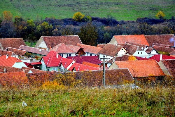 Paisagem Rural Típica Casas Camponeses Garbova Transilvânia Roménia Assentamento Foi — Fotografia de Stock