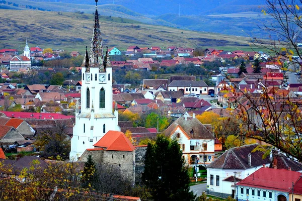 Типичный Сельский Пейзаж Крестьянские Дома Гарбове Трансильвания Румыния Поселение Основано — стоковое фото