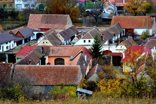 Tipico Paesaggio Rurale Case Contadine Garbova Transilvania Romania Insediamento Fondato — Foto Stock