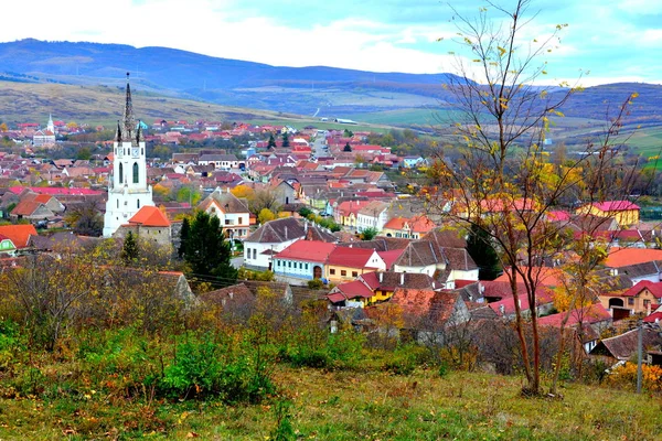 Tipico Paesaggio Rurale Case Contadine Garbova Transilvania Romania Insediamento Fondato — Foto Stock