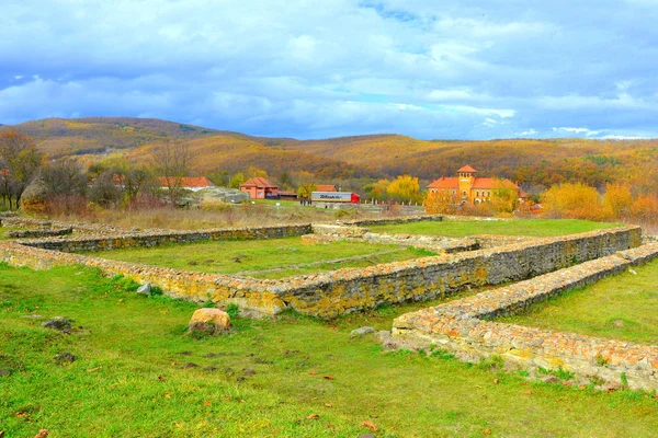 Romjai Régi Római Erőd Sarmisegetusa Regia Románia 2000 Évvel Ezelőtt — Stock Fotó