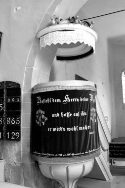 Alma Vii (Almen) Transilvanya, Romanya köyündemitli ortaçağ sakson evangelik kilisesinin içinde. 