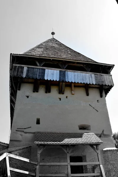 Opevněné Středověké Saské Evangelické Kostely Vesnici Alma Vii Almen Rumunsko — Stock fotografie