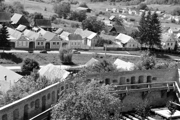 Typische Ländliche Landschaft Und Bauernhäuser Dorf Alma Vii Almen Transsilvanien — Stockfoto