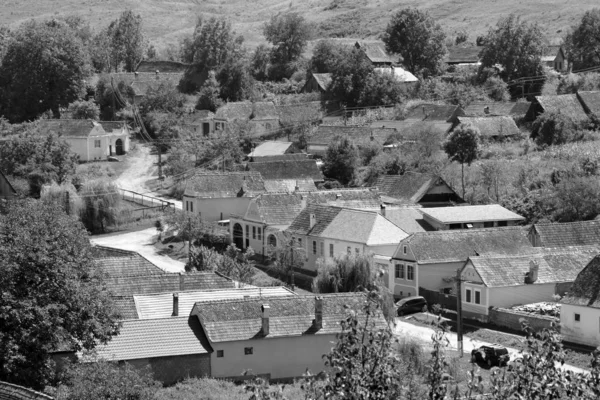 Typical Rural Landscape Peasant Houses Village Alma Vii Almen Transylvania — Stock Photo, Image