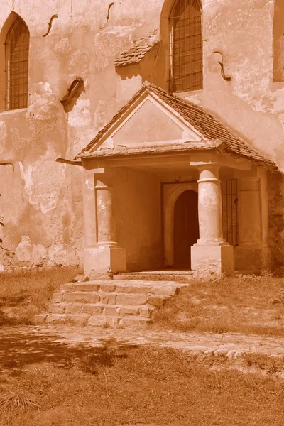 Fortified Medieval Saxon Evangelic Church Village Alma Vii Almen Transylvania — Stock Photo, Image