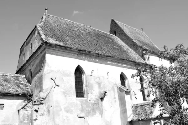 Iglesia Evangélica Saxon Medieval Fortificada Pueblo Alma Vii Almen Transilvania —  Fotos de Stock