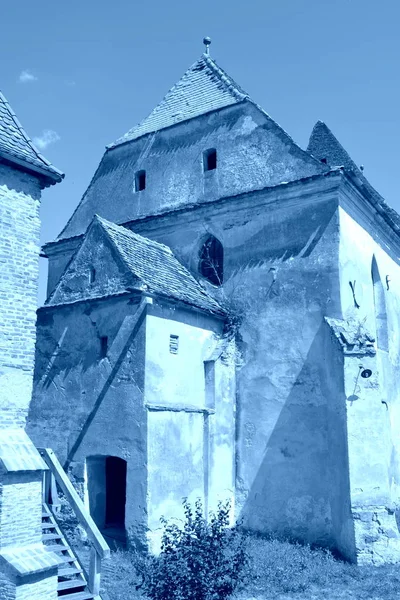 Iglesia Evangélica Saxon Medieval Fortificada Pueblo Alma Vii Almen Transilvania —  Fotos de Stock