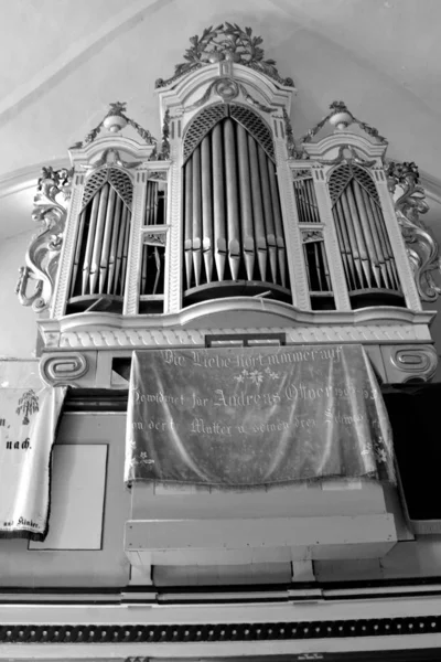 Intérieur Église Saxonne Évangélique Fortifiée Village Alma Vii Almen Transylvanie — Photo