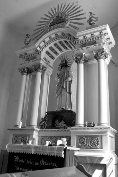 Dentro Igreja Fortificado Medieval Saxão Igreja Evangélica Aldeia Alma Vii — Fotografia de Stock