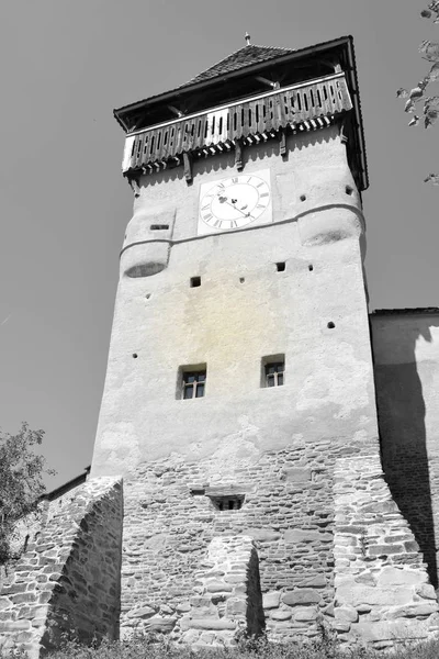 Fortified Medieval Saxon Evangelic Church Village Alma Vii Almen Transylvania — Stock Photo, Image