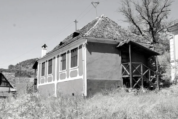 Paisagem Rural Típica Casas Camponeses Aldeia Alma Vii Almen Transilvânia — Fotografia de Stock