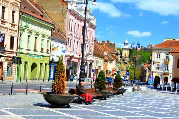 Covid Time Typical Urban Landscape City Brasov Town Situated Transylvania — Stock Photo, Image