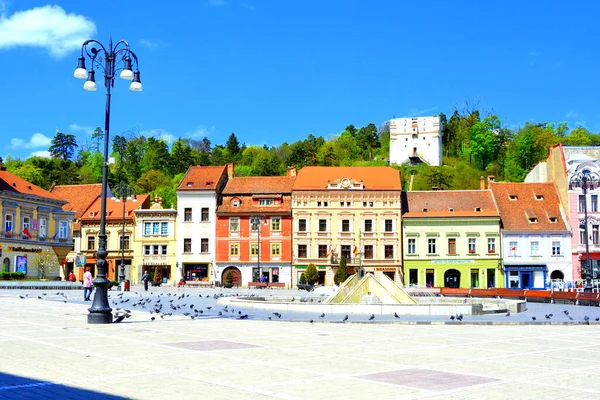 Covid Time Typical Urban Landscape City Brasov Town Situated Transylvania — Stock Photo, Image