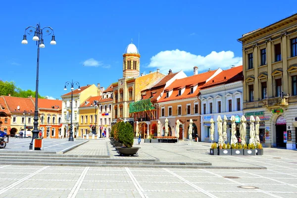 Ora Del Covid Paesaggio Urbano Tipico Della Città Brasov Una — Foto Stock