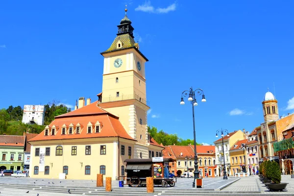 Dags Att Typiskt Stadslandskap Staden Brasov Stad Belägen Transsylvanien Rumänien — Stockfoto