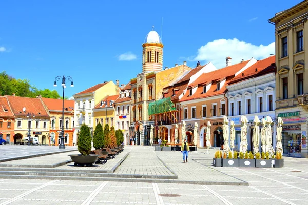 Covid Time Typical Urban Landscape City Brasov Town Situated Transylvania — Stock Photo, Image
