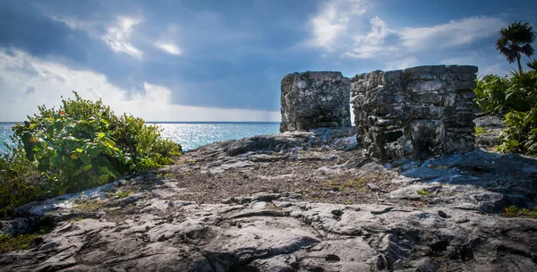 Ruins Tullum Ocean — Stock Photo, Image