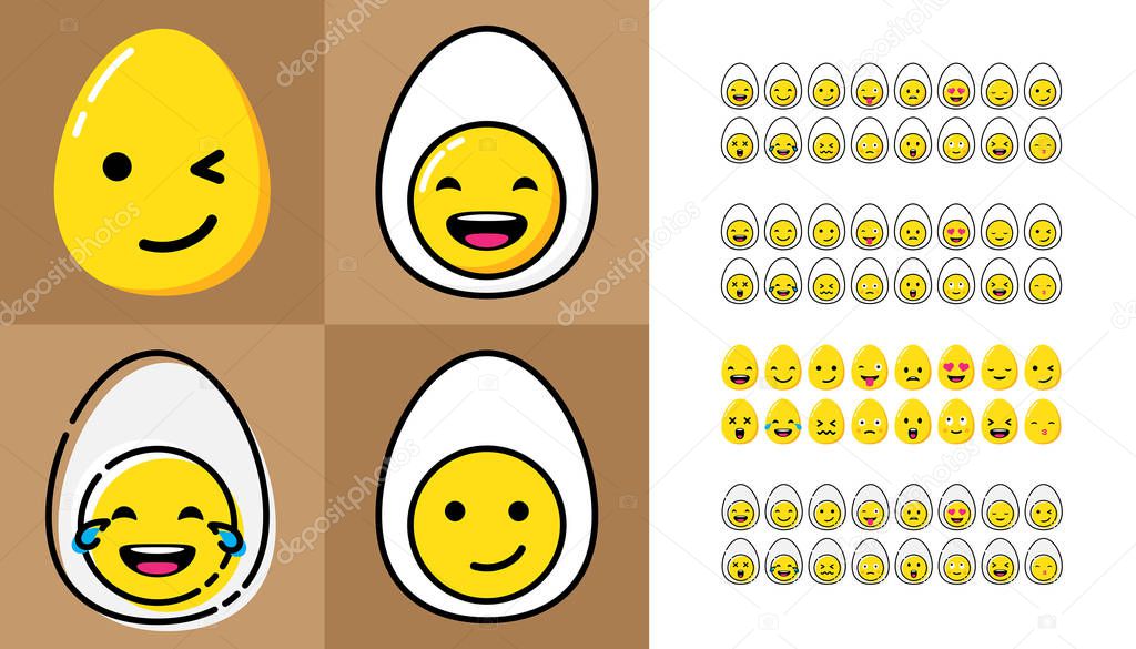 Happy easter egg emoji set in 4 styles.