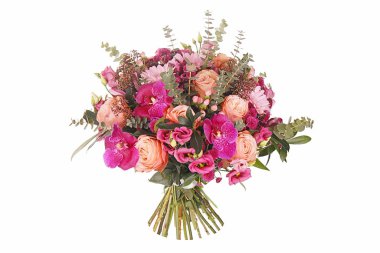 Beyazlar üzerinde izole bir çiçek buketi