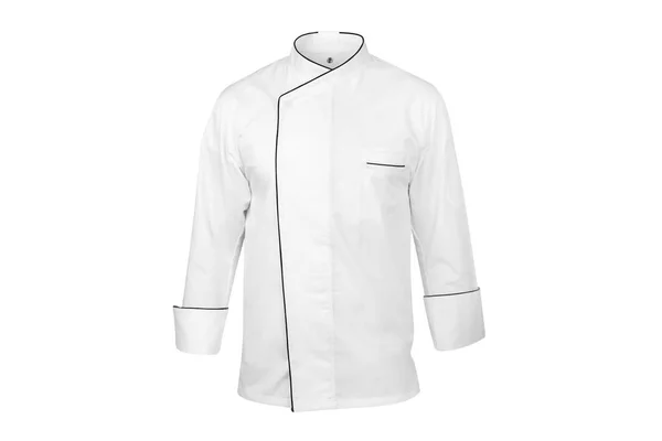 Jaqueta Cozinheiro Chef Branco Com Bordas Pretas Manequim Invisível Isolado Fotografia De Stock