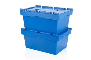 Kapalı mavi plastik kutu ambalaj.