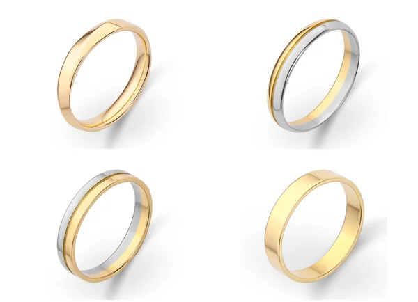 Anéis de casamento no fundo branco — Fotografia de Stock