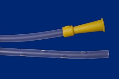 Tıbbi şablon tıp cihazları, mavi arka plan ile. Yukarıdan görüntüleyin. Metin için yer