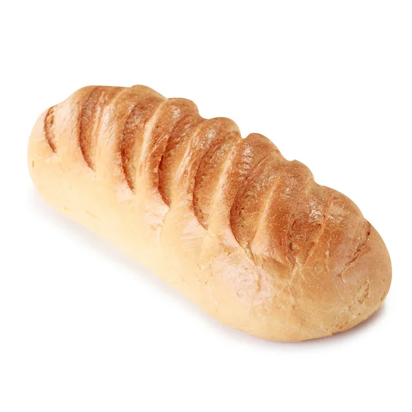 Frisch gebackenes Brot isoliert auf weißem Hintergrund — Stockfoto
