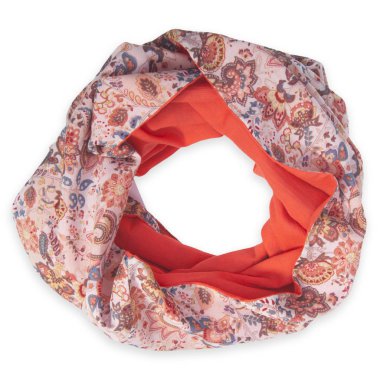 Beyaz arka plan üzerinde eşarp üstten görünüm izole eşarp