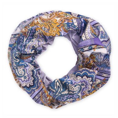 Beyaz arka plan üzerinde eşarp üstten görünüm izole eşarp