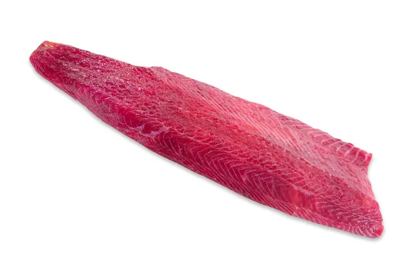 Čerstvé syrové ryby tuňák steaks.isolated na bílém pozadí, pohled shora, detail — Stock fotografie