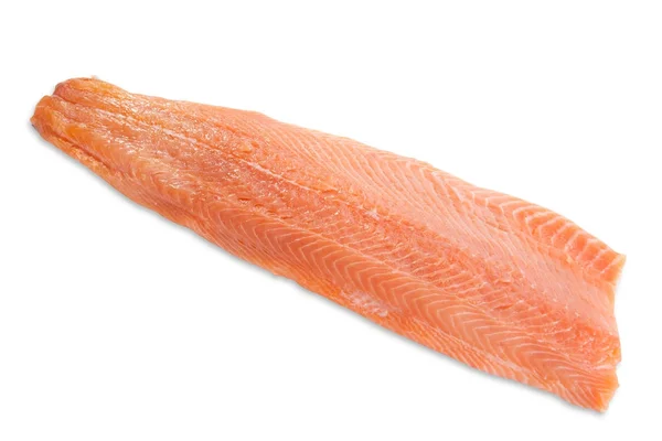 Frische rohe Thunfischsteaks.Isoliert auf weißem Hintergrund, Blick von oben, Nahaufnahme — Stockfoto