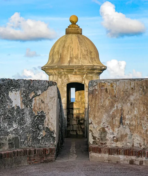 Nachmittags Nahaufnahme Eines Der Wachtürme Castillo San Felipe Del Morro — Stockfoto