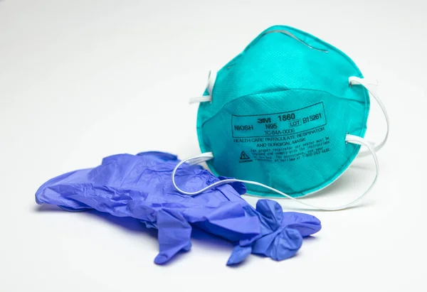 Houston Aprile 2020 Una Maschera Protettiva Inutilizzata Respiratore N95 Turchese — Foto Stock