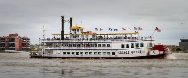 New Orleans Maart 2016 Creoolse Queen Stoomboot Vaart Mississippi Bij — Stockfoto