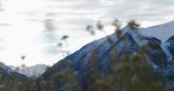 Uma Panela Estabilizada Belas Montanhas Cobertas Neve Campo Colorado — Vídeo de Stock