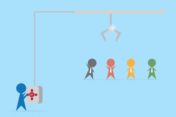 doğru iş, insan kaynakları ve iş kavramı doğru adam bulmak için kelle kullanım konveyör