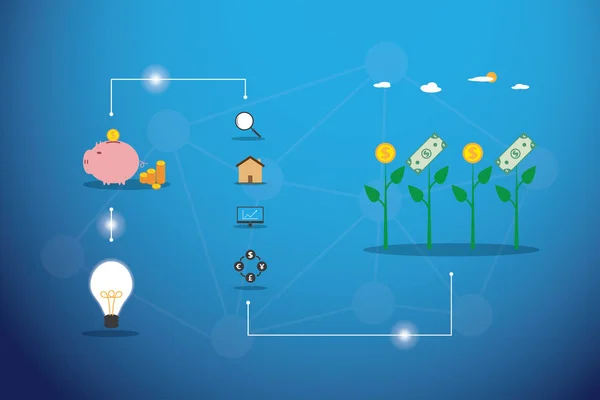 Infografía de la inversión, concepto de negocio — Vector de stock