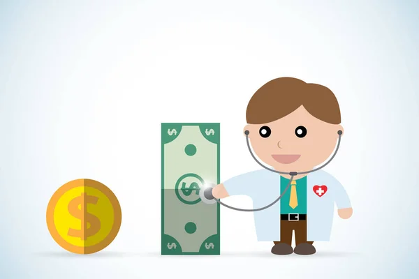 para sağlık, iş kavramı kontrolü için doktor stetoskop holding