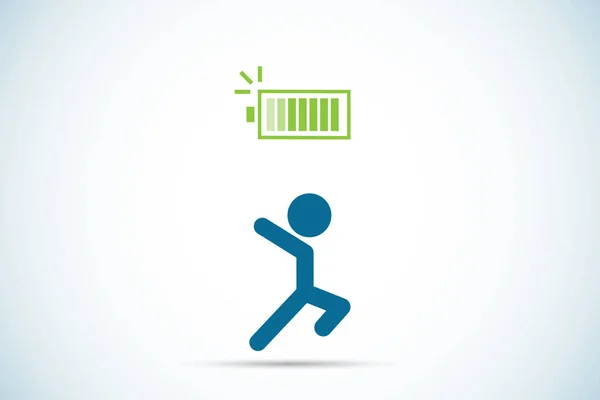 adam tam pil simgesi, iş kavramı ile sopa