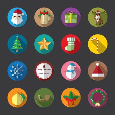 Noel düz simgeler, renk