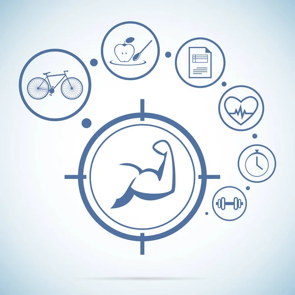 Fitness simgeler, vektör ve illüstrasyon