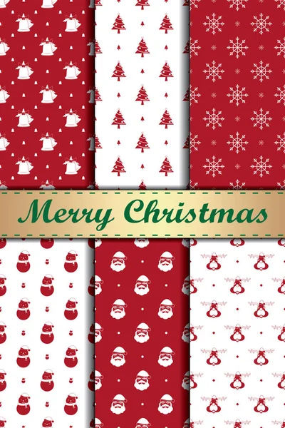 6 farklı Noel vektör Dikişsiz desen