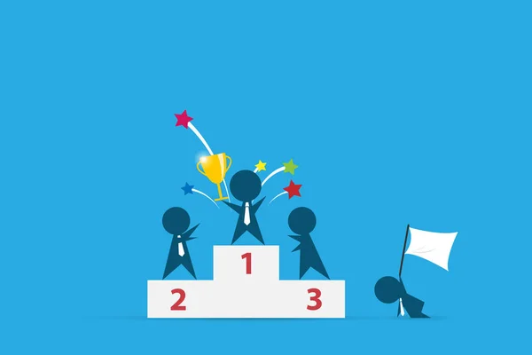 kazanan işadamı Ödülü podyum, rekabet ve iş kavramı Kupası holding