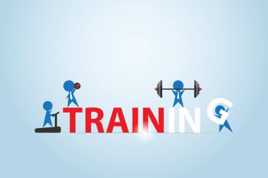 Eğitim word, insan kaynakları ve iş kavramı üzerinde egzersiz işadamları