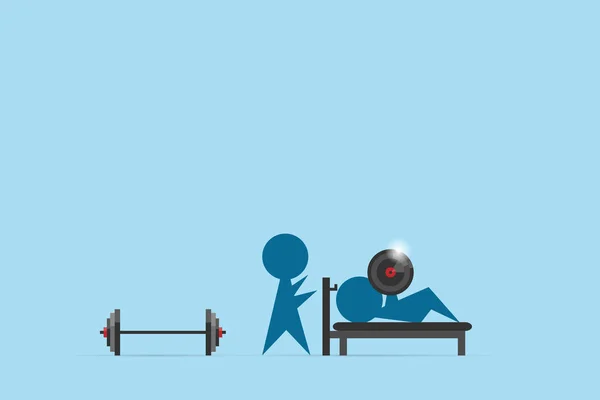 over head, sağlık kavramı eğitmen Koç adam kaldırma ağırlıkları