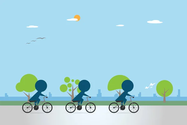 bisikletçiler Bisiklet şeritli, sağlık kavramı üzerinde bisiklet sürme