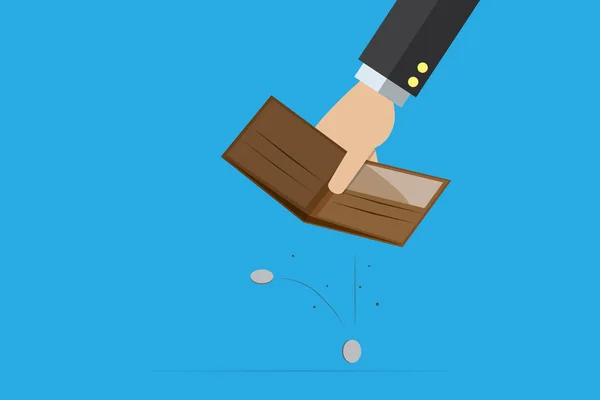 Gümüş sikke, mali kavramı ile boş cüzdan tutan iş el